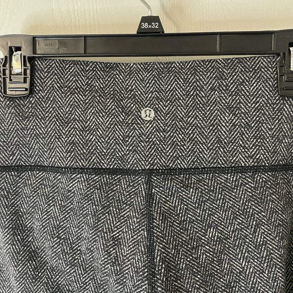 Lululemon Wunder Under Heathered Herringbone Black Leggings Women Size 4 - Picture 3 of 9